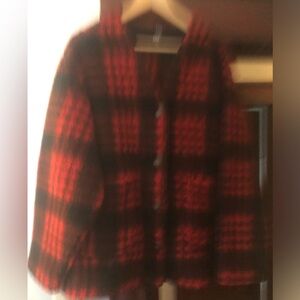Lee Red and Black Checkered Sherpa Coat